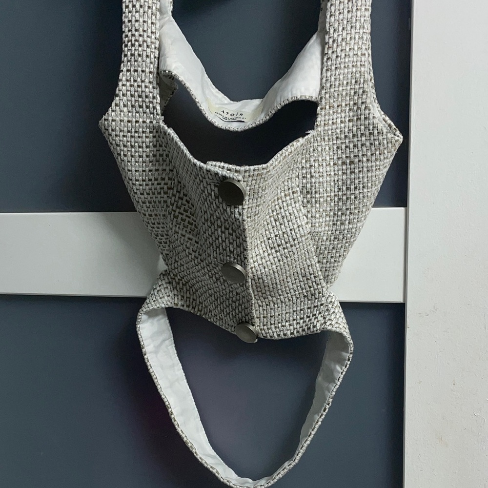 ATOIR tweed Stylish Gray Women's cutout top